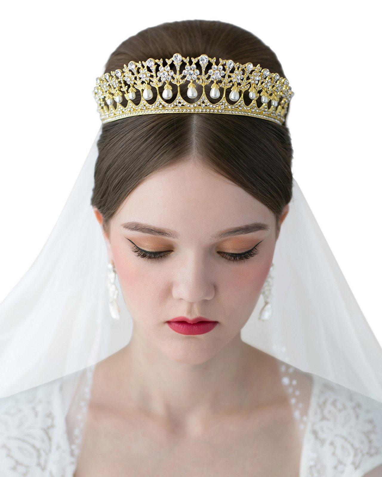 Bridal Wedding Princess Rhinestones Crystal Flower Tiara