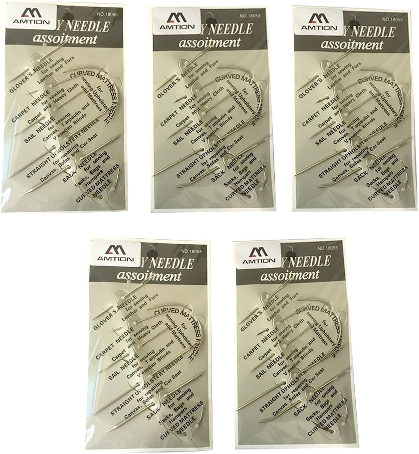 A Trust Leather Needle Tool Upholstery Sail Carpet Canvas Repair Curved Hand Sewing Needles Kit 5 Pack 7pcs Per Pack