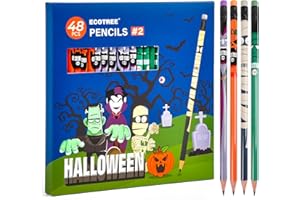 ECOTREE Halloween Party Favors, Pre-sharpened Halloween Pencils #2 for Kids, Halloween Gifts, 48 Count