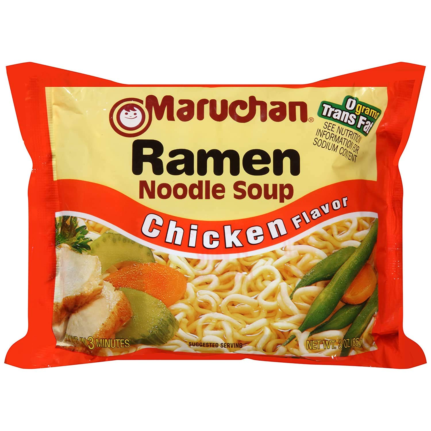 Amazon Com Maruchan Chicken Flavor Ramen Noodle Soup 3oz 12 Pack Grocery Gourmet Food