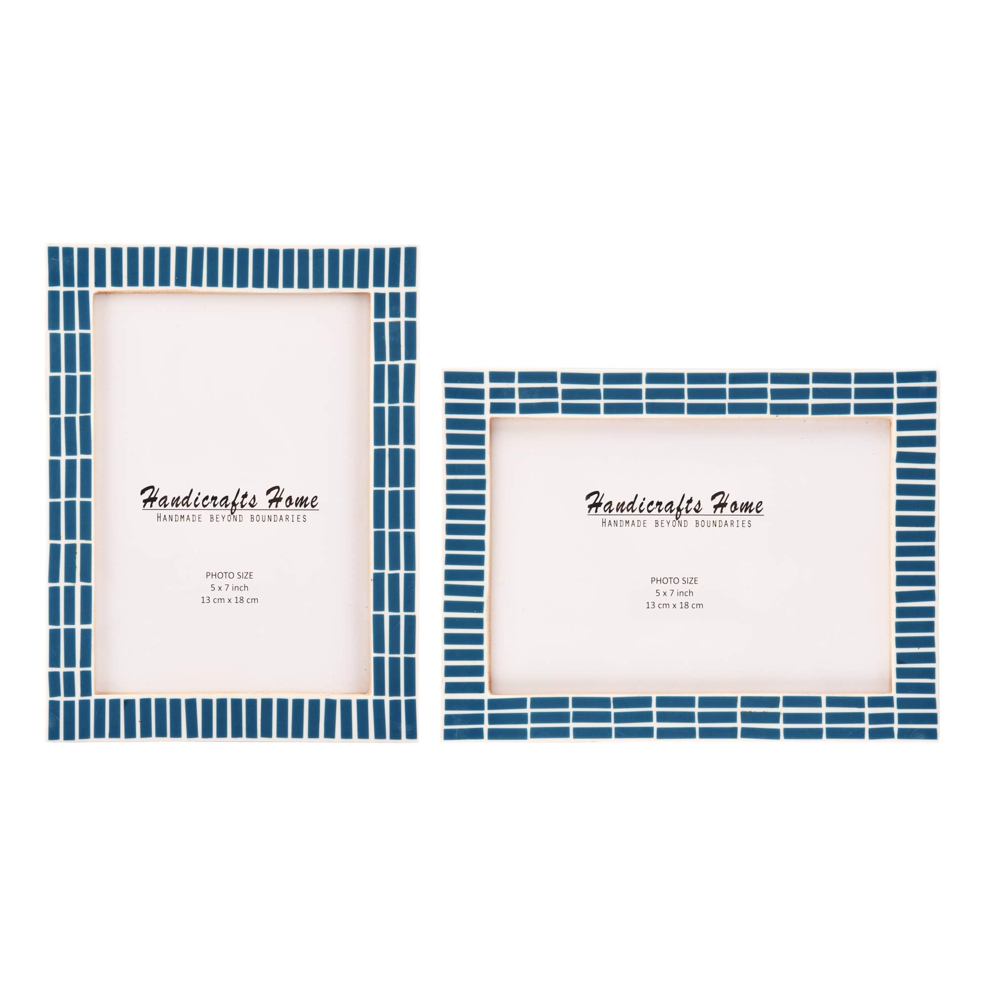 Handicrafts Home 5x7 Handcrafted Picture Frames - Manhattan Collection, Pack of 2, Chic Wall & Tabletop Display, Perfect for Modern Home Decor, Unique Gift Ideas for Any Occasion or Housewarming