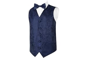 Alizeal Boys Classic Paisley Bow Tie and Suit Vest Set