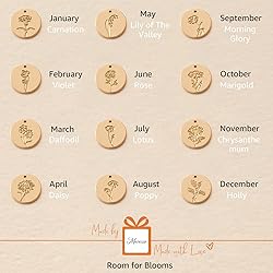 MEVECCO Gold Birth Flower Coin Necklace for Women