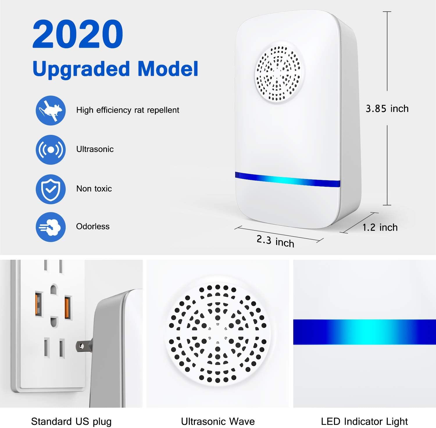 Ultrasonic Pest Repeller, 6 Packs, Electronic Indoor Pest Repellent Plug in for Mosquito, Mice, Roach, Spider, Insects : Garden & Outdoor