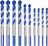 JN 10 Pcs Tungsten Carbide Masonry Drill Bit Set 6/8/10/12mm Tile Concrete Brick view 1