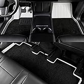 Floor Mats for Tesla 2019-2024 Model Y White 5-Seat Double Carpet & Floor Mats All Weather Durable TPE Anti-Slip Car Floor Liner Waterproof Custom Fit (White Double Layer, Model Y)