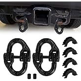 RULLINE 2-Pack 1/2" Heavy-Duty Safety Chain Connector: G80 Tow Hitch Hammerlock Coupling Link with 12000 lbs Load Capacity