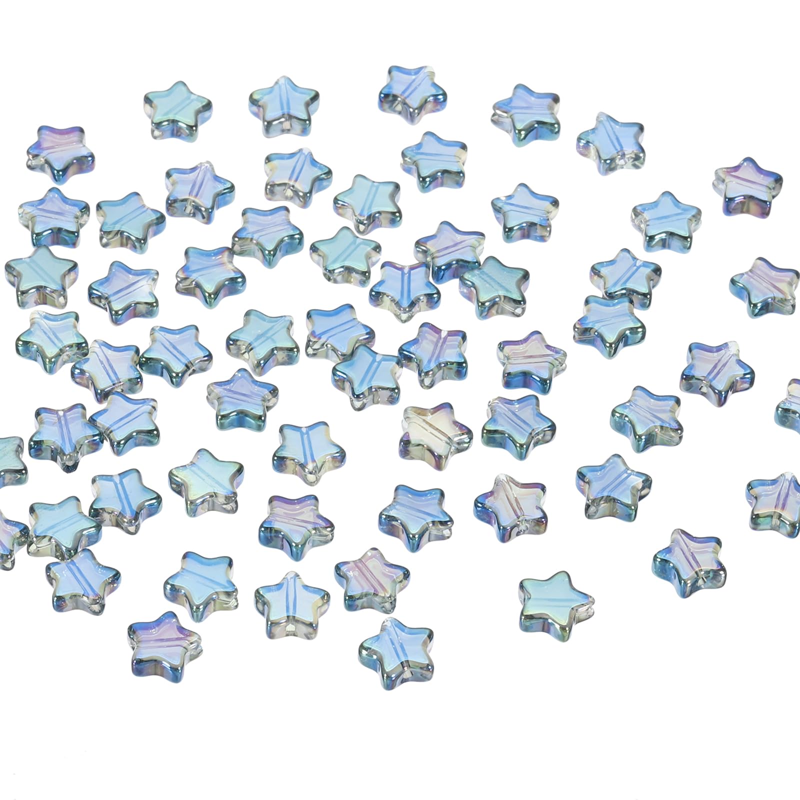 PATIKIL 8mm Crystal Star Beads, 100 Pcs Glass Spacers Bead Star Shaped Charm Pendants for Jewelry Making Bracelet Necklace DIY, Transparent Green