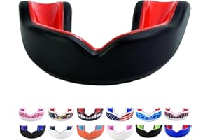 Oral Mart Sports Youth Mouth Guard for Kids (USA Flag & Fangs & 20 Best Colors to Choose from) - Youth Mouthguard Football, MMA, Karate, Flag Football, Rugby, Boxing, BJJ (/w Case) (Youth, Strapless)