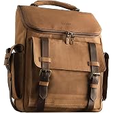 VELEZ Top Grain Leather Backpack for Men and Women - 15.6 Inch Laptop Bag - Brown Designer Leather Bookbag - Vintage Business Leather Travel Backpack Casual Shoulder Bags