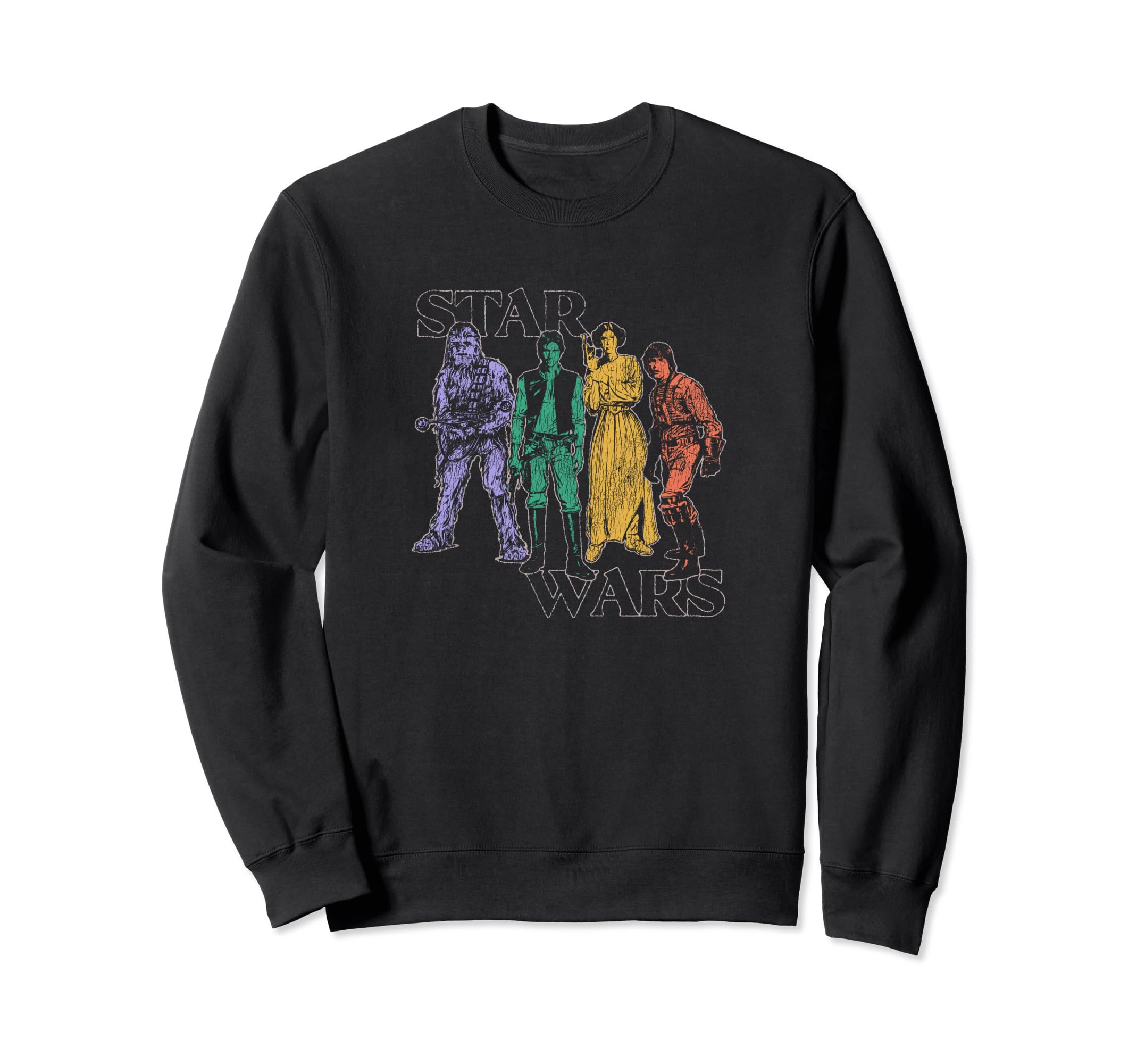 Star Wars Luke Leia Han Solo Chewbacca Rainbow Colors Sweatshirt