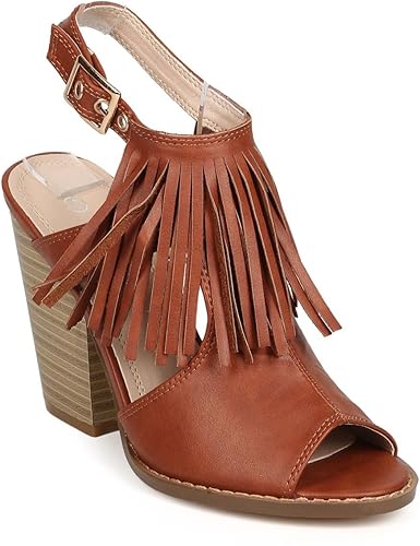 tan fringe heels