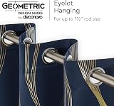 Deconovo Blackout Curtains 66x72 Navy Gold Wave 2 Panels Thermal Insulated view 5