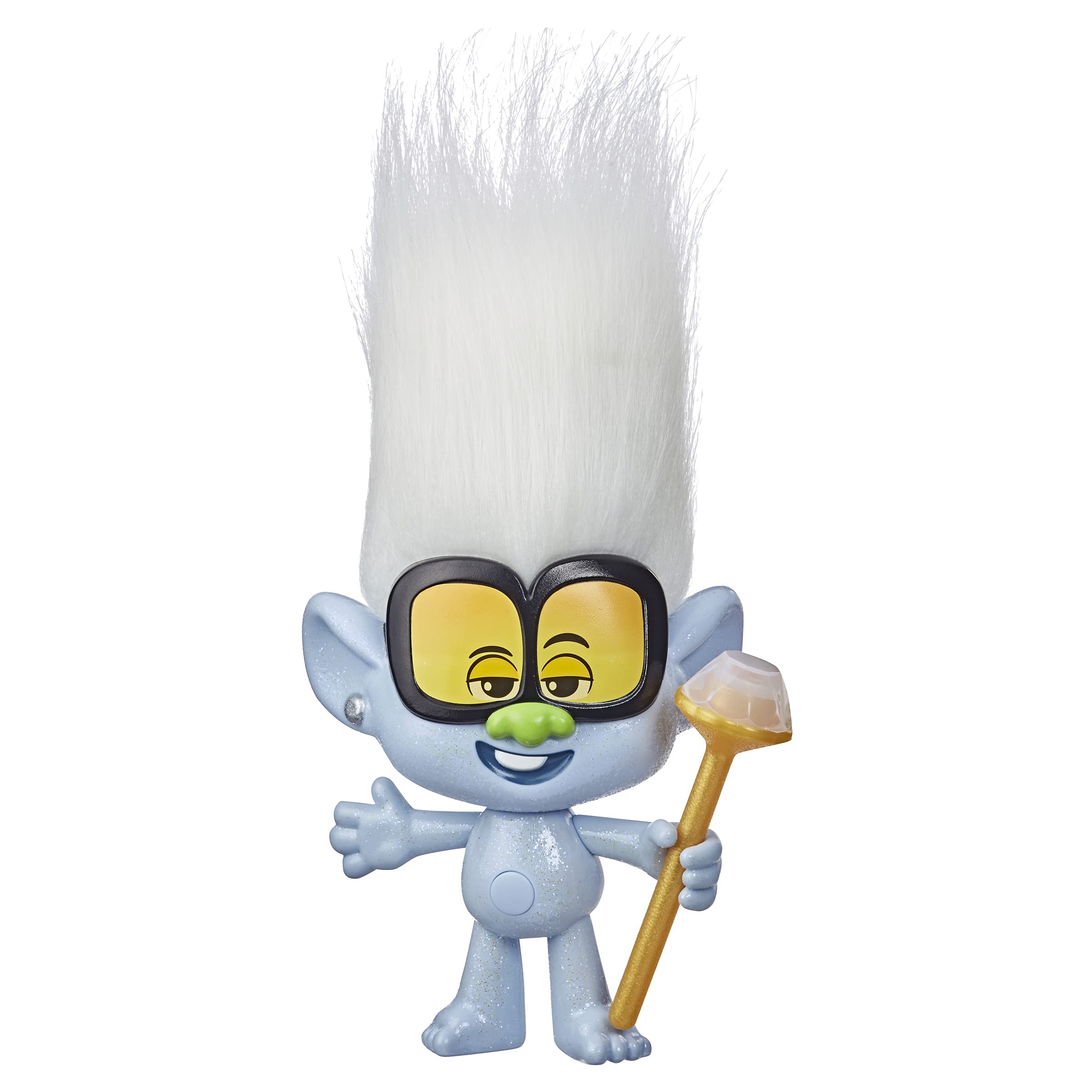 DreamWorks Trolls World Tour Rappin' Tiny Diamond Doll with Scepter and Fun Troll Hair, Inspired by Trolls World Tour, Toy for Girls 4 Years and Up