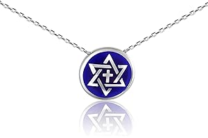 ALEF BET BY PAULA Cross and Jewish Star of David Necklace for Women