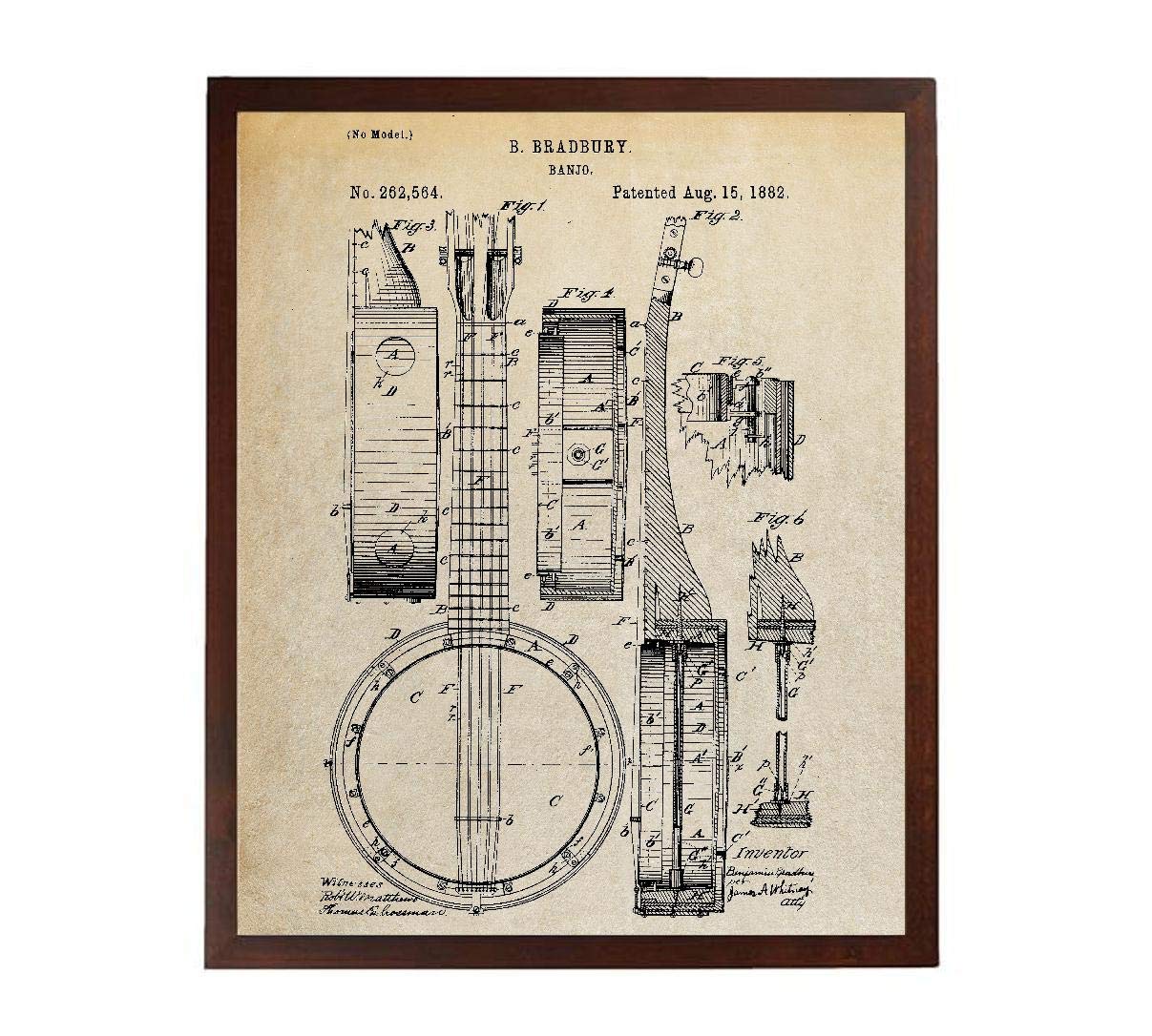 Banjo Mandolin Patent Poster Bluegrass Country Music Decor Vintage Music Musician Gift Vintage TDP365