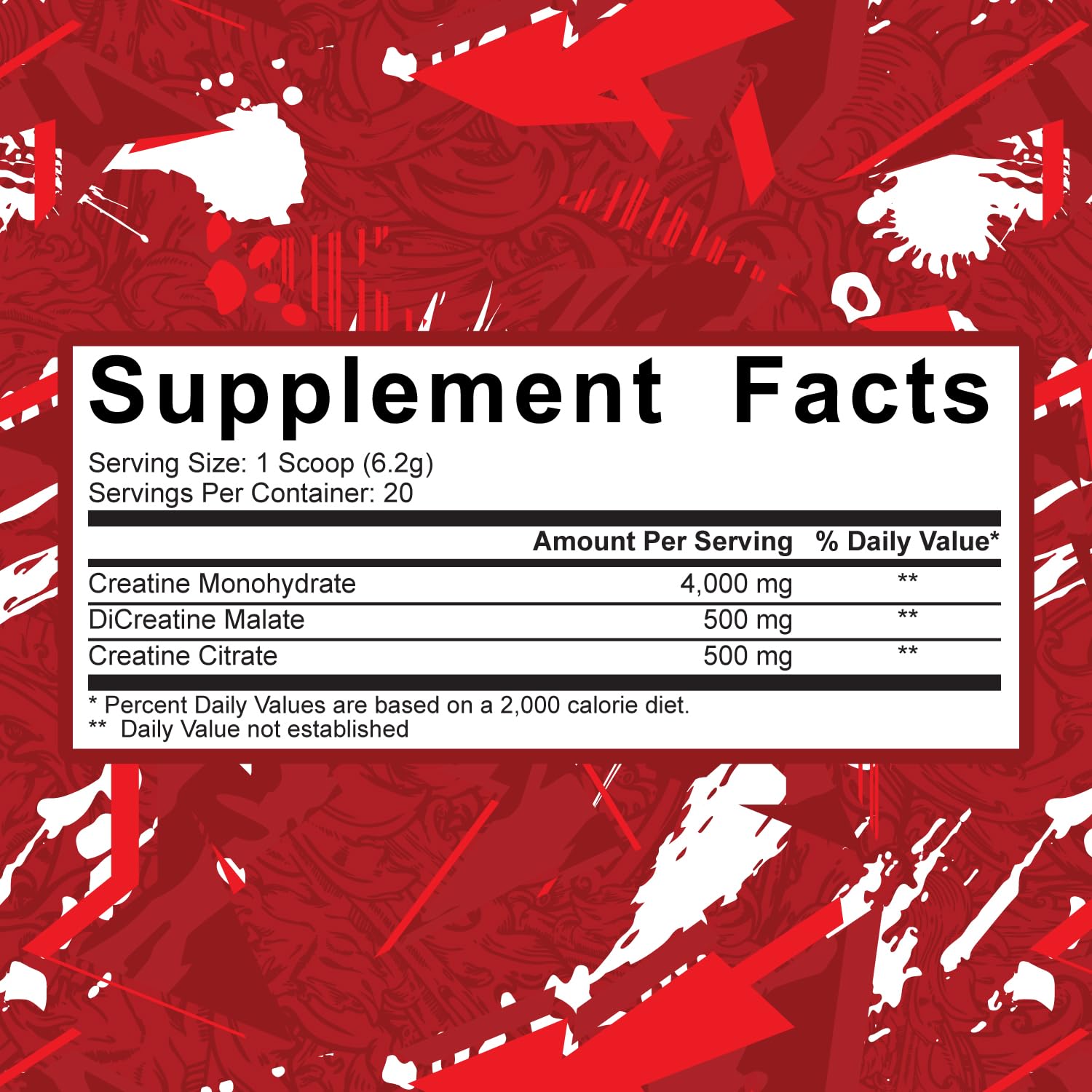 5% Nutrition Code Red Micronized Creatine | Monohydrate Powder Blend | Flavored Creatine for Power, Strength Endurance, Cellular Energy & Cognitive Health (Wild Berry)