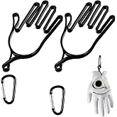 Ymapinc Golf Glove Holder - 2 Pack Glove Stretcher Hanger with Keychain, Plastic &amp; Metal Glove Shaper for Men Women