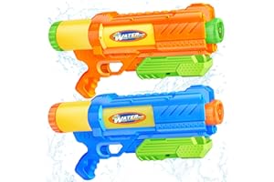 FIKAMD Super Water Gun for Kids Adults: 2 Pack - 1200CC Water Toy Gun Super Water Squirt Blaster Soaker Long Range High Capacity Swimming Pool Beach Outdoor Summer Fun Party Games, Gifts for Boys and Girls