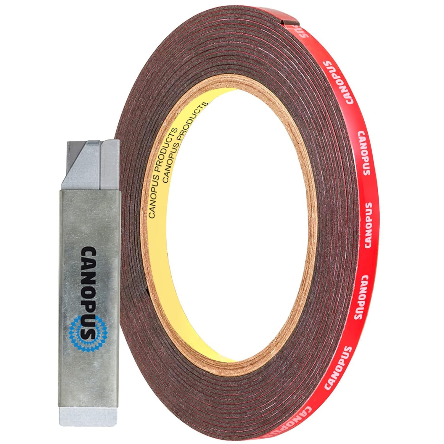 CANOPUS Double Sided Tape Heavy Duty, Black 6.35mm x 4.5m Waterproof Double Sided Strips, Ideal for LED Strip Lights, Indoor & Outdoor