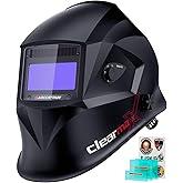 ARCCAPTAIN Large Viewing Screen Welding Helmet, 1/1/1/1 Top Optical Clarity Auto Darkening Welding Hood, 4 Arc Sensor 1/25000s Response Time True Color Welding Helmet with Adjustable Shade 4/9-13