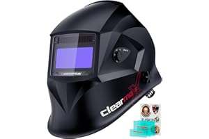 ARCCAPTAIN Welding Helmet Auto Darkening, True Color Solar Powered Welding Mask with 4 Arc Sensor, 1/1/1/1 Optical Clarity an