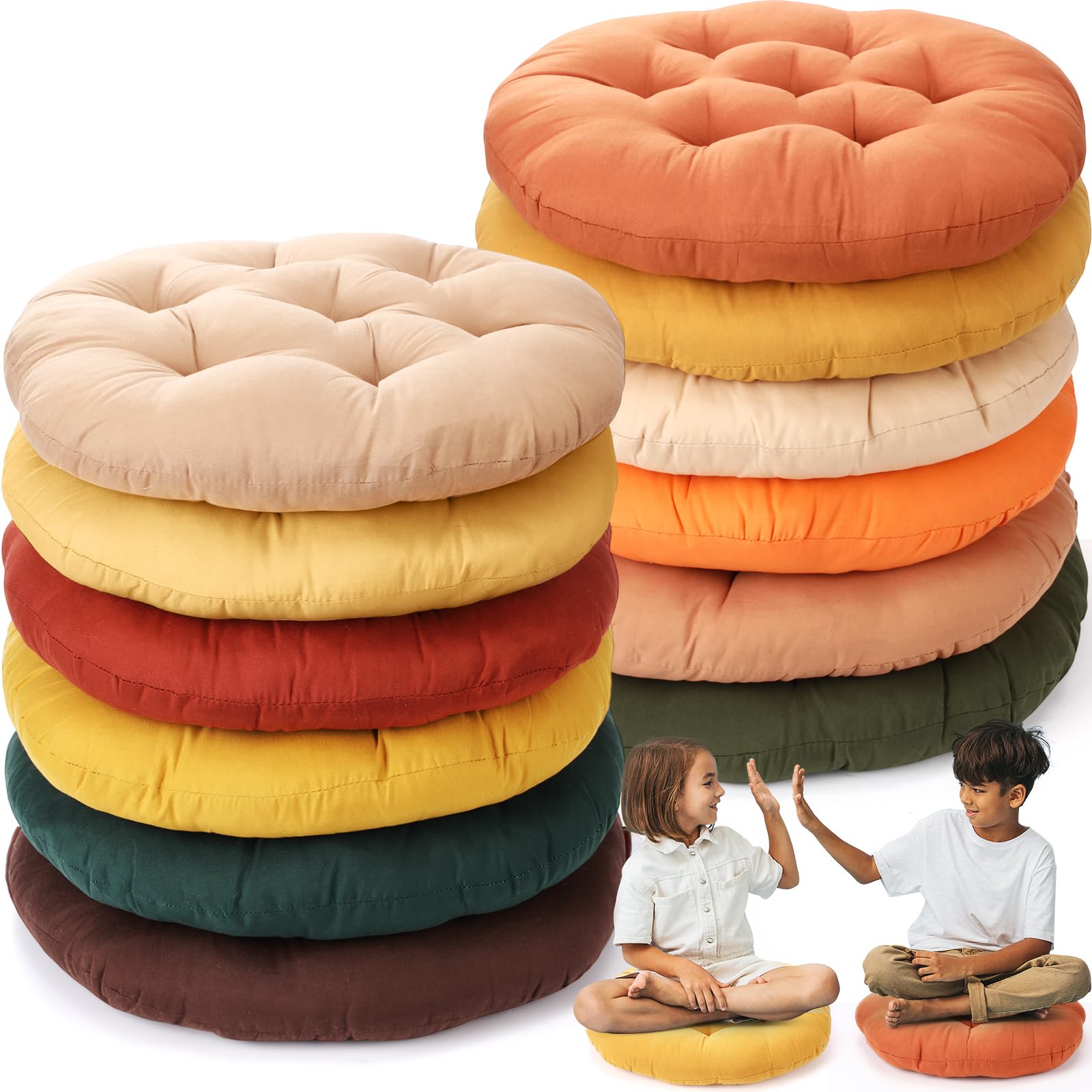 Photo 1 of *** only has four pillows****
Fumete 12 Pcs Floor Pillows Cushions Seating 16 x 16 Inches Color Round Seat Reading Floor Chair Cushions for Kids Adults Classroom Home School Playing Supplies(Warm Color)
