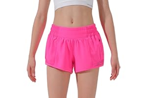 Aurefin Girls Athletic Shorts, Lightweight Running Shorts for Teen Girls Kids Sports Active Short with Zip Pocket and Elastic