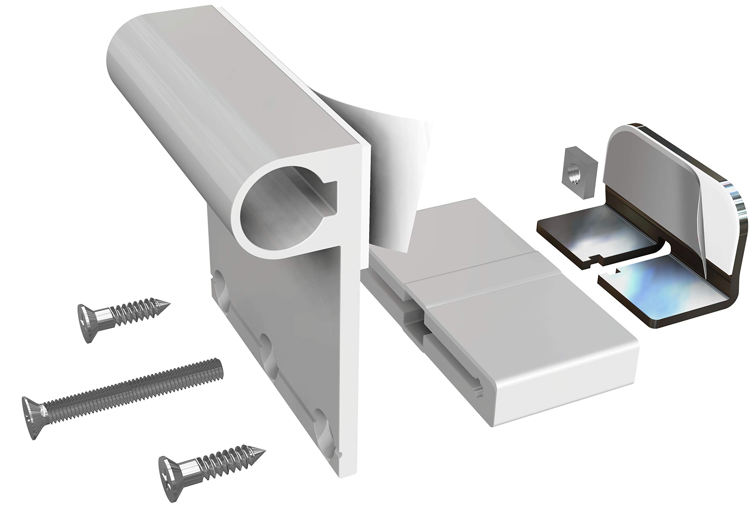 Windhager Insect protection clamp adapter for frame doors, accessories assembly fly screen without drilling, white, 03874 - 3 pieces