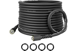 POHIR Pressure Washer Hose 50ft, 4000PSI Kink Resistant Power Washer Replacement Hose 1/4 Inch for Lightweight Pressure Washer Extension Hose