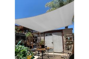 KANAGAWA Sun Shade Sail 7'x13' Gray Rectangle UV Block Canopy Awning Shelter Fabric Cloth Screen for Outdoor Patio Garden Backyard Activities