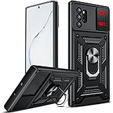 LeYi for Samsung Galaxy Note-10-Plus Case: [𝐍𝐨𝐭 𝐅𝐢𝐭 𝐍𝐨𝐭𝐞 𝟏𝟎], Samsung Note 10 Plus Case with Camera Cover, Military-Grade Heavy Duty Ring Stand Android Phone Note10+ Plus Case Cover, Black