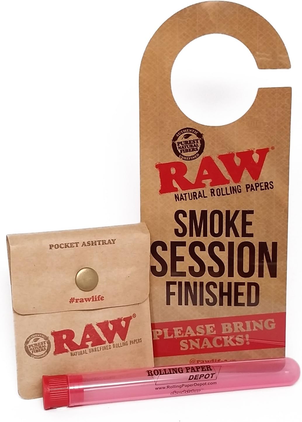 Bundle - 3 Items - RAW Do Not Disturb Sign, Pocket Ashtray and RPD Kewltube