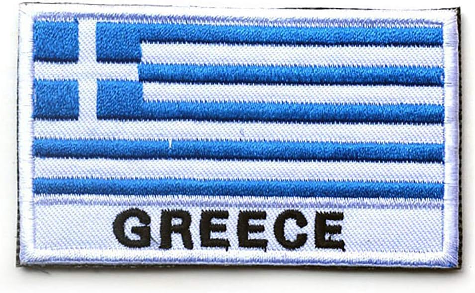 ShowPlus Greece Flag Military Embroidered Tactical Patch Morale Shoulder Applique