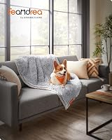 Feandrea Waterproof Dog Blanket 127 x 102 cm Grey Ombré L Plush Sherpa view 2