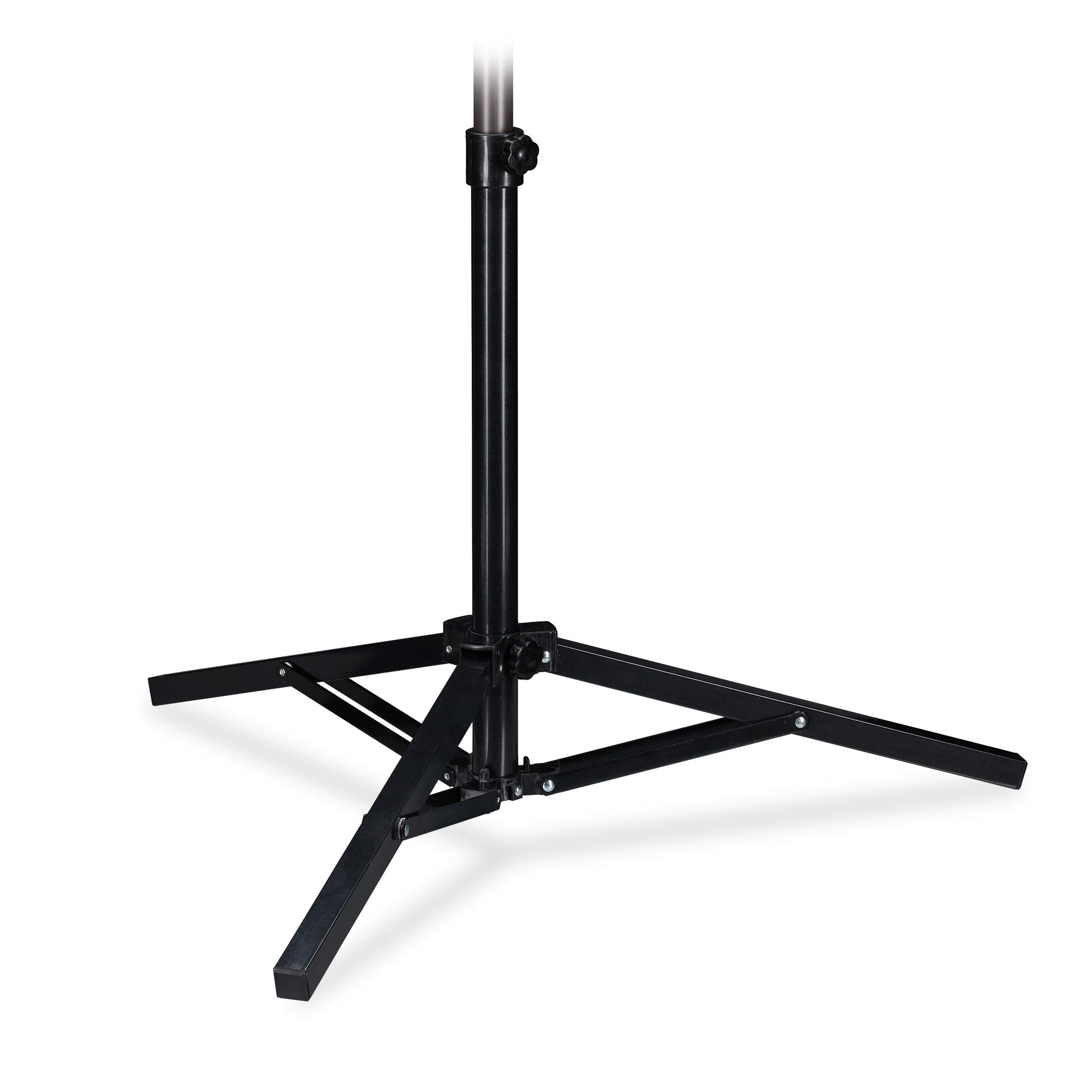 Relaxdays Parasol Base, Foldable Tripod, Umbrella Stand, Garden & Camping, 25-32 mm, HWD: 55x76x76 cm, Steel, Black