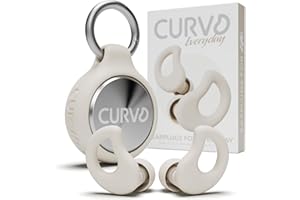 CURVD Everyday Earplugs + Case Clip Bundle, The Perfect earplug for Sleep, Travel, Noise Sensitivity/canceling + Case Clip Package Portable Waterproof Container & Silicone Sleeve for Ear Plugs(Honey)