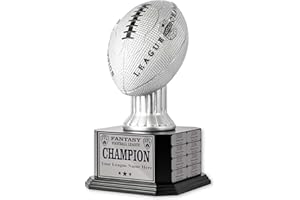 TrophySmack Perpetual Fantasy Football Trophy - Customizable Championship Trophy Award Winner | Free Engraving up to 16 Years Past Winners