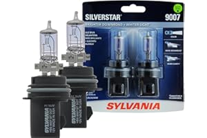 SYLVANIA - 9007 SilverStar - High Performance Halogen Headlight Bulb, High Beam, Low Beam and Fog Replacement Bulb, Brighter Downroad with Whiter Light (Contains 2 Bulbs)