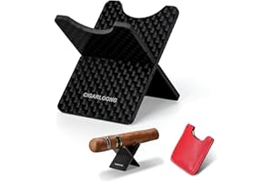 HANCIGAR Cigar Stand Portable Carbon Fiber Durable,Cigar Travel Holder Rest for Indoors outdor with Gift Box (Black)