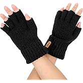Hpmjz Winter Fingerless Gloves for Men Women Half Finger Winter Warm Knitted Gloves Touchscreen Stretchy Mittens for Working Running Biking Driving Cold Weather