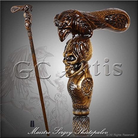 Amazon Adamcrafts Raven Skull ウォーキングスティック 杖 木製彫刻 ゴシック マジック スタッフ 木製ファンタジー インテリア オンライン通販 Amazon Adamcrafts Raven Skull ウォーキングスティック 杖 木製彫刻 ゴシック マジック スタッフ 木製ファンタジー インテリア オンライン通販