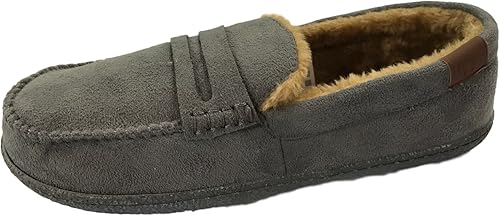 grey moccasin slippers