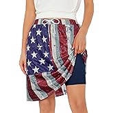 Zando Skorts for Women Dressy Casual Knee Length Skirts for Women with Pockets Athletic Drawstring Skirt Golf Tennis