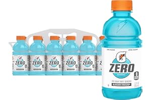Gatorade Thirst Quencher Zero Sugar Sports Drink, Glacier Freeze, 12oz Bottles, 12 Pack, Electrolytes for Rehydration