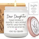 Funny Scented Candle Gift for Daughter from Mom Dad, Dear daughter candle, Best Daughters Stepdaughter Candles gifts for Her Adult, Birthday, Graduation, Wedding, Thanksgiving, Christmas-78