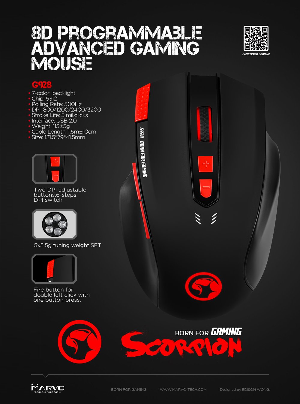 MARVO M928+G1 Mouse and Mouse Pad Combo