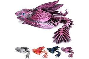 Varuotu 3D Printed Dragon Feathered Wyvern Dragon 3D Dragon with Wings Toothless Toys Desk Pet Home Garden Decor