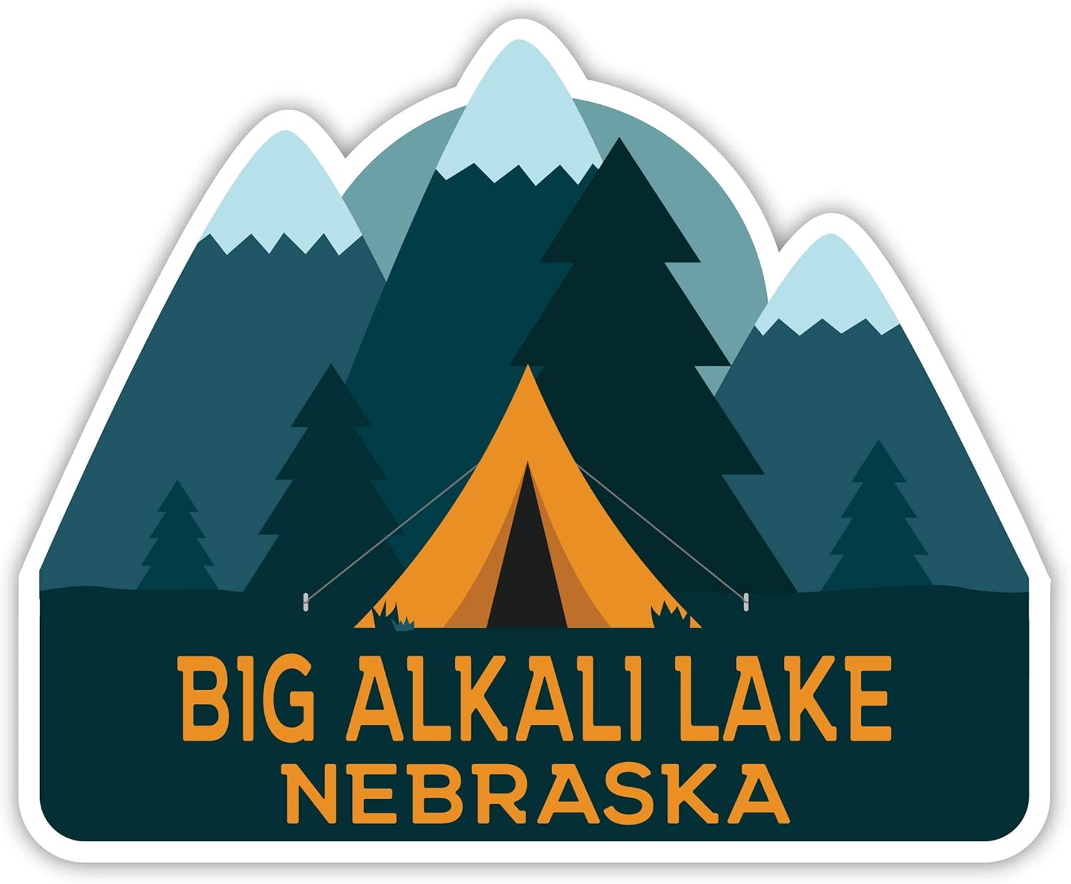 Big Alkali Lake Nebraska Souvenir 4 Inch Vinyl Decal
