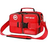 CAREWOOH Premium 516 Piece First Aid Kit for Car, Home, Travel | FSA Eligible HSA Waterproof Compact Labeled First Aid Bag with Molle Shoulder Strap, Emergency Kit for Camping, Survival